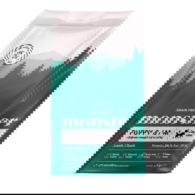 Monster Puppy S/M Grain Free Lammas & Ankka (2 kg)