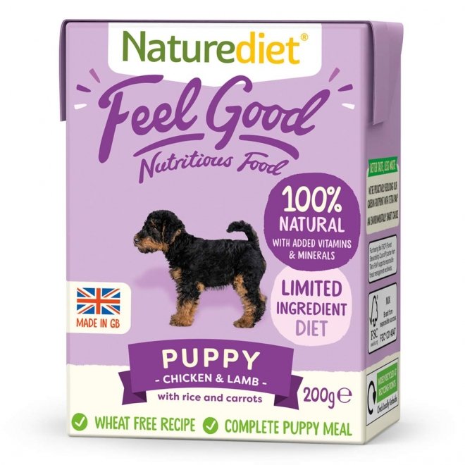 Naturediet Feel Good Puppy kana & lammas (200 g)