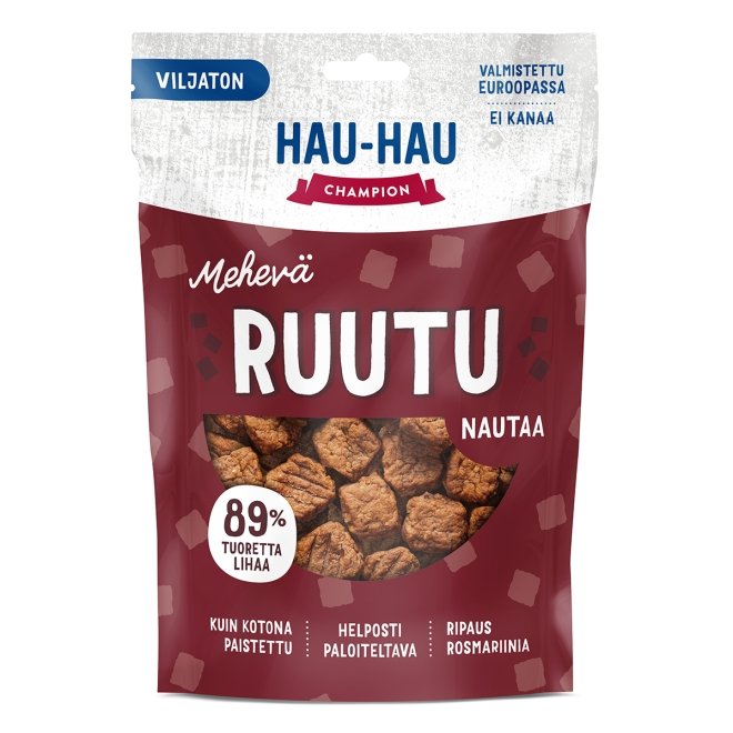 Hau-Hau Champion Mehevä Ruutu Nautaa 140g