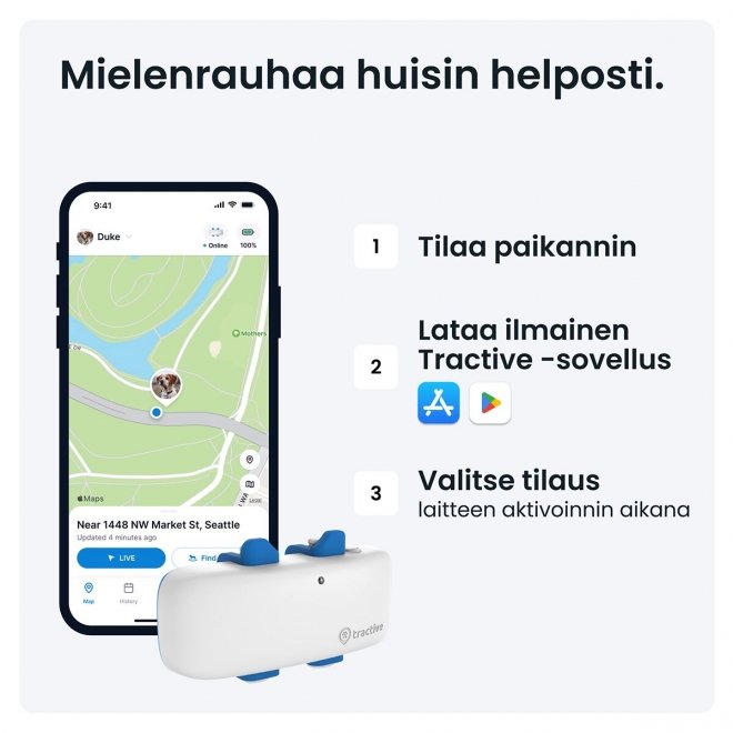 Tractive GPS-paikannin koiralle