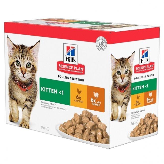Hill&#39;s SP Feline Kitten Poultry Multipack 12x 85 g