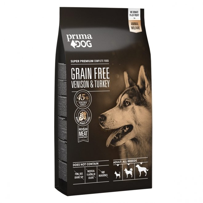 PrimaDog Grain Free Venison & Turkey 10 kg