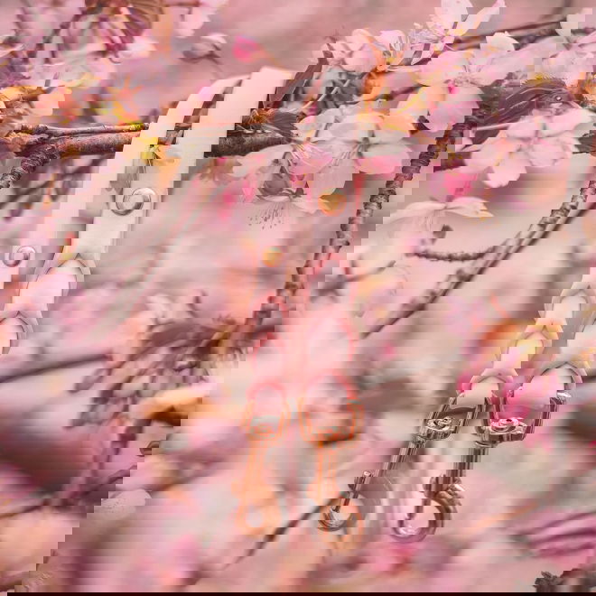 Tyylivoitto Braid talutin, baby pink/ruusukulta