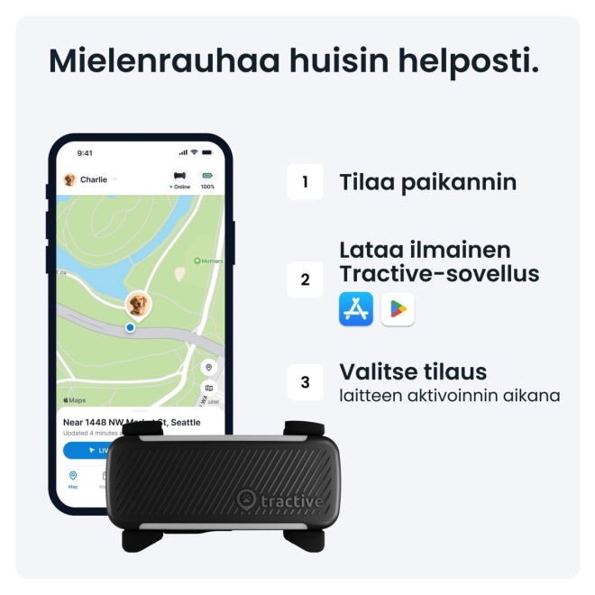 Tractive GPS koiralle DOG 6, musta