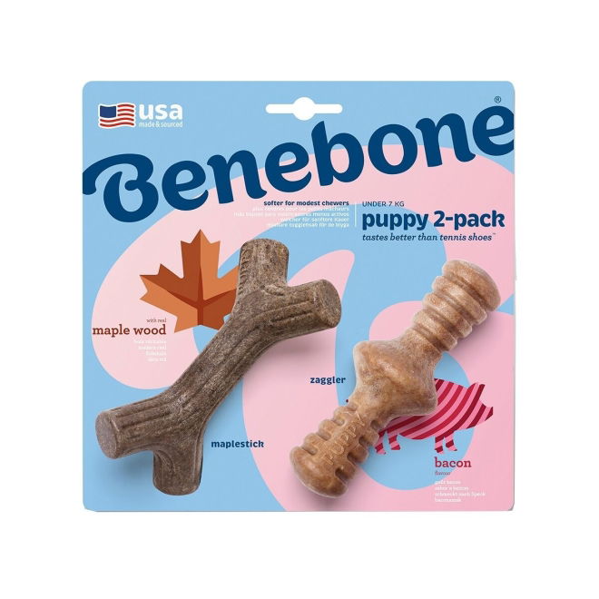 Benebone Puppy 2 kpl - Maplestick/Zaggler Bacon Tiny