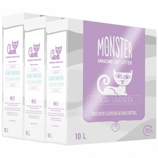 Kissanhiekka Monster Lavender 3 x 10l
