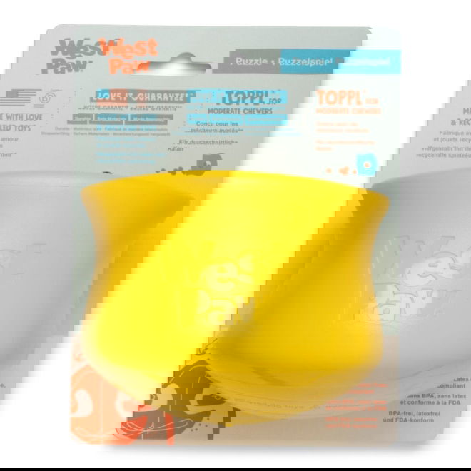 West Paw Toppl Limited Edition aktivointilelu, keltainen (12 cm)