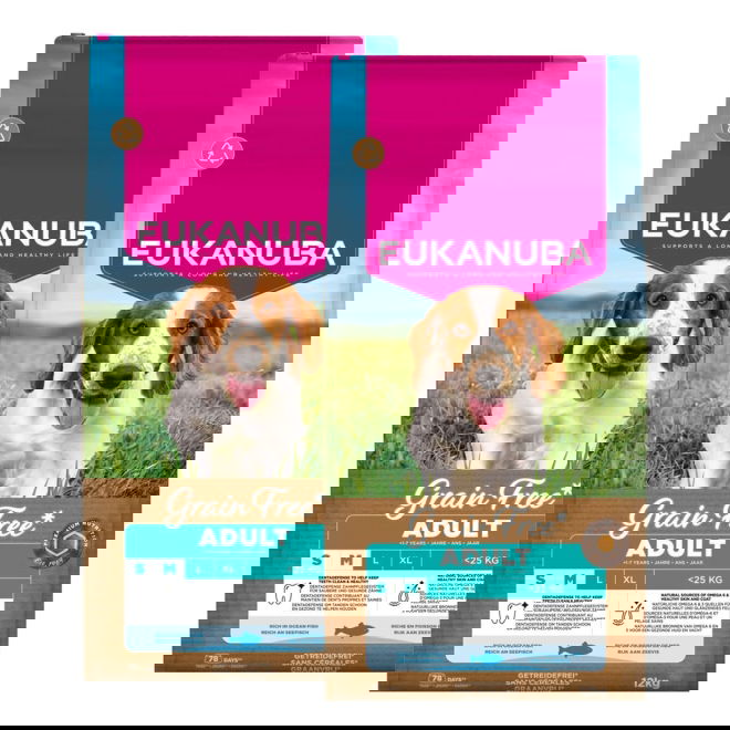 Eukanuba Grain Free Adult S/M 2 x 12kg