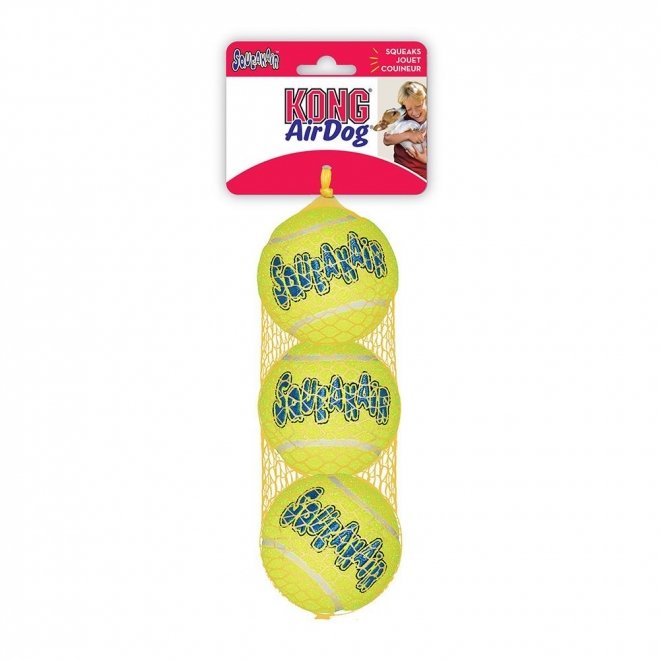 KONG Airdog Squeaker Tennis Ball, 3 kpl