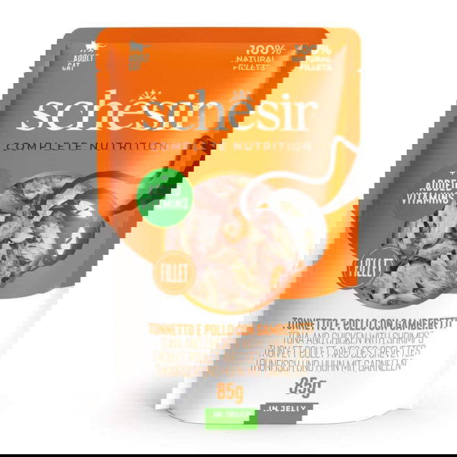 Schesir C&B Tuna chicken shrimps in Jelly Pouch 85 g