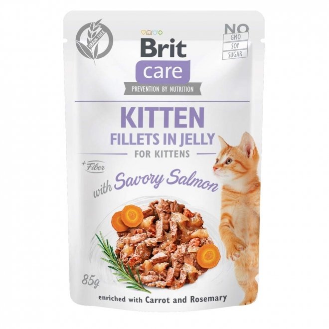 Brit Care Jelly Kitten lohifilee hyytelössä 85 g