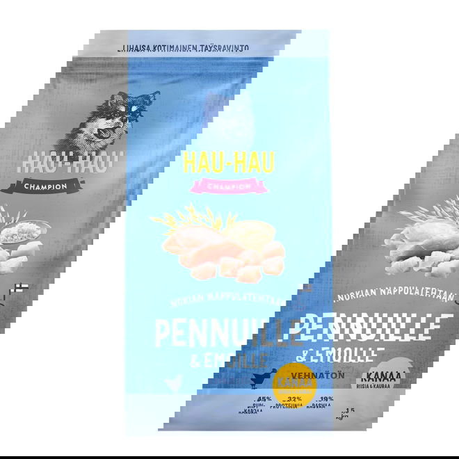 Hau-Hau Champion Kana riisi ja kaura pennuille (1,5 kg)