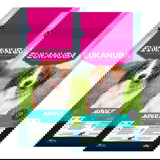 Eukanuba Adult Small & Medium Breed Lamb&Rice 2 x 12kg