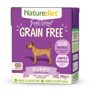 Naturediet Grain Free Puppy Kylling og Lam (390 g)