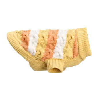 Little&Bigger Chenille Hundegenser Stripete Gul/Oransje