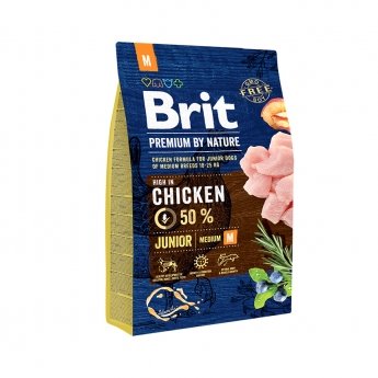 Brit Premium By Nature Dog Junior Medium Chicken (3 kg)