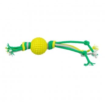 Trixie Ball med Tau Gul/grønn 44 cm