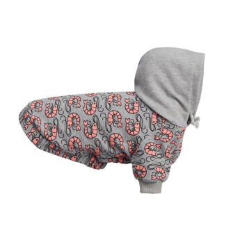 Little&Bigger Hoodie Deep Sea Hundegenser Grå med Reker