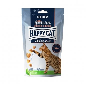 Happy Cat Crunchy Kattgodis Laks og Erter 70 g