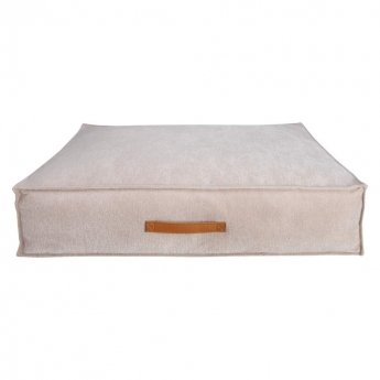 Basic WellB Ortopedisk Hundmadrass Beige med Läderhandtag