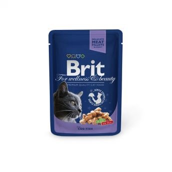 Brit Premium Porsjonsposer Med Torsk for Katter