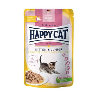 Happy Cat Kitten & Junior Farm Poultry 85 g