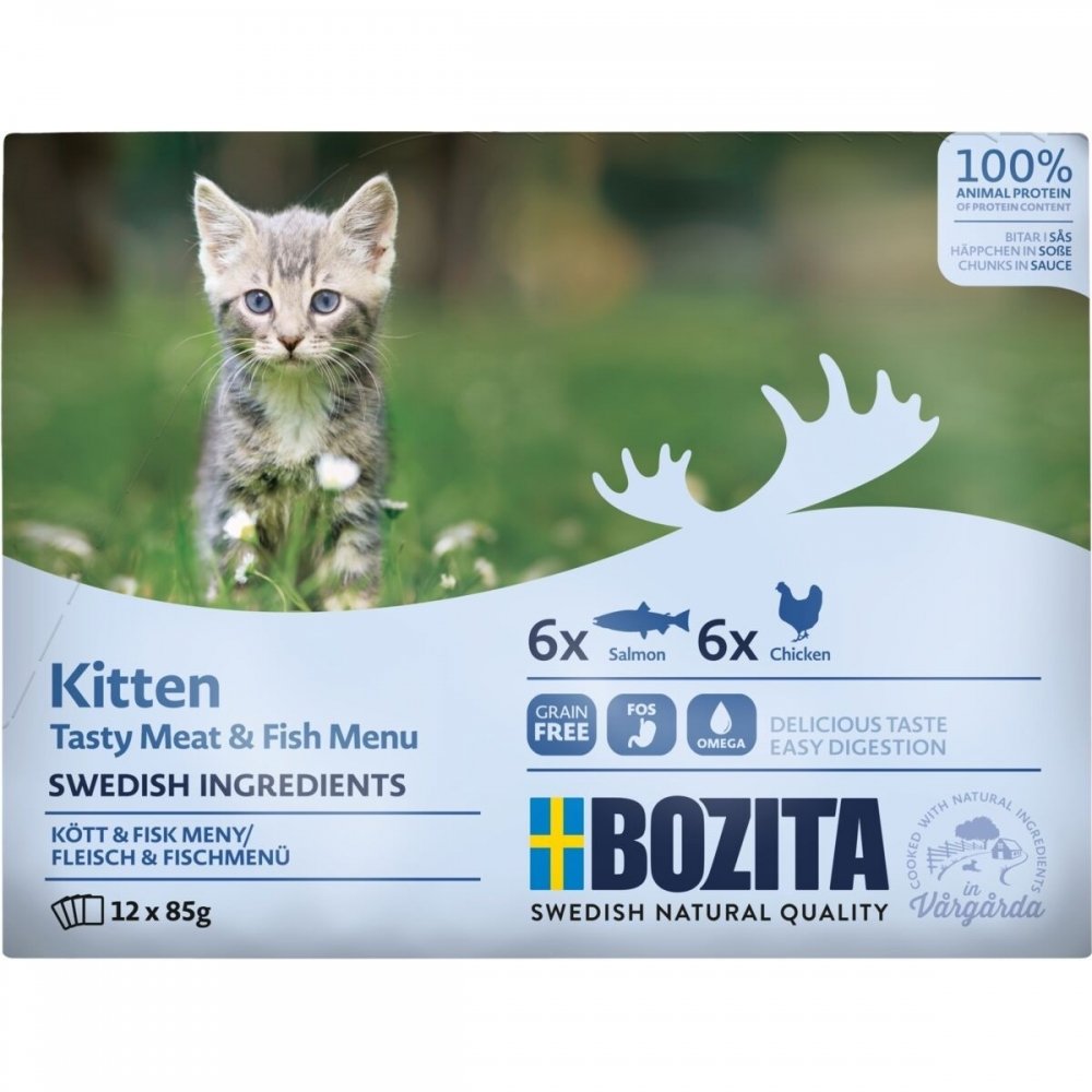 Bozita Kitten Multibox i Saus 12x85 g Kattunge - Kattungemat - Våtfôr til kattunge