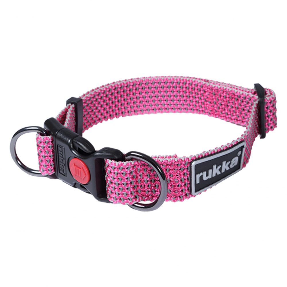 Rukka Star halsbånd rosa (1,5 x 20-30 cm) Hund - Hundeutstyr - Hundehalsbånd