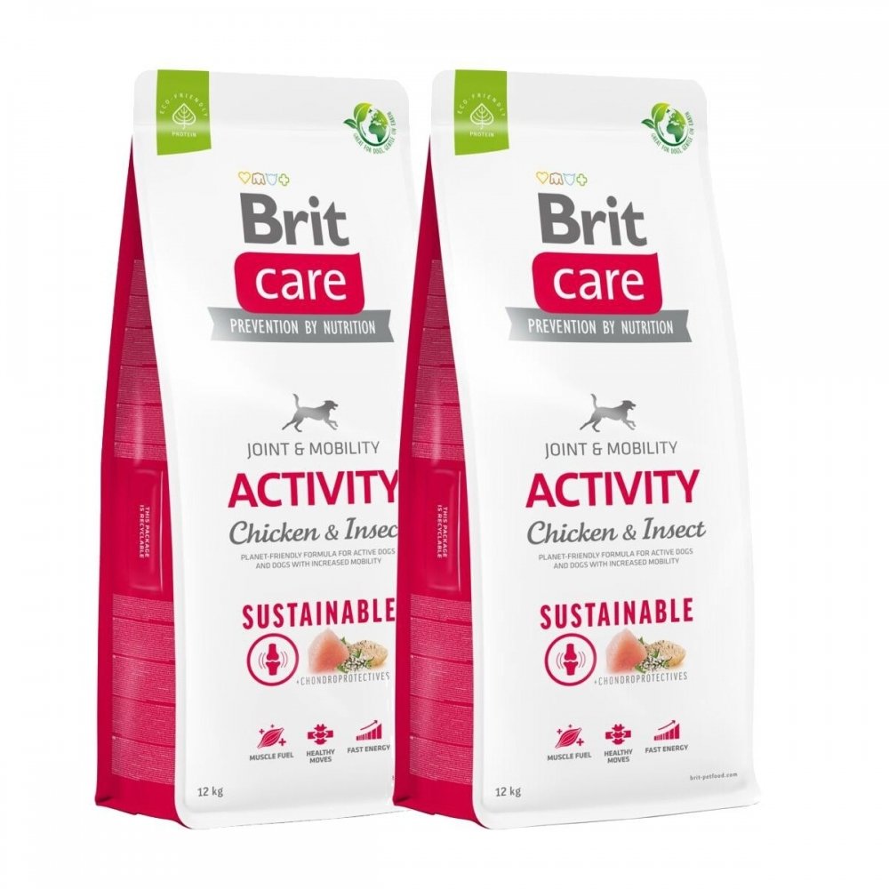 Brit Care Dog Adult Activity Sustainable Chicken & Insect 2x12 kg Hund - Hundemat - Tørrfôr
