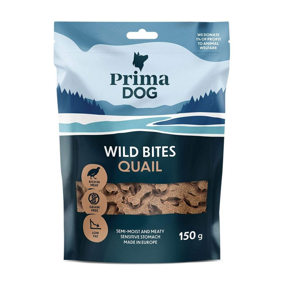 Bilde av PrimaDog Wild Bites Hundgodbiter Vaktel 150 g - Alt til hunden