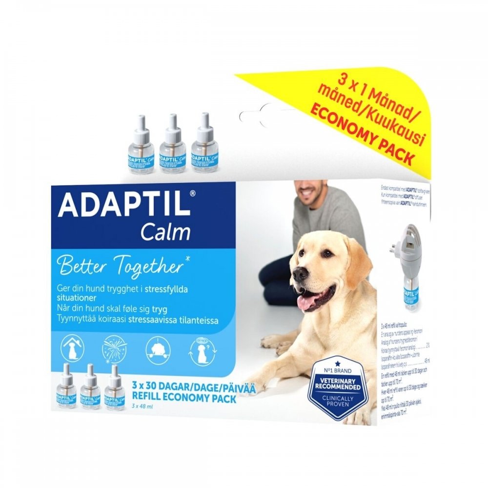 Adaptil Refillflaska (3-pack) Hund - Hundehelse - Beroligende til hund