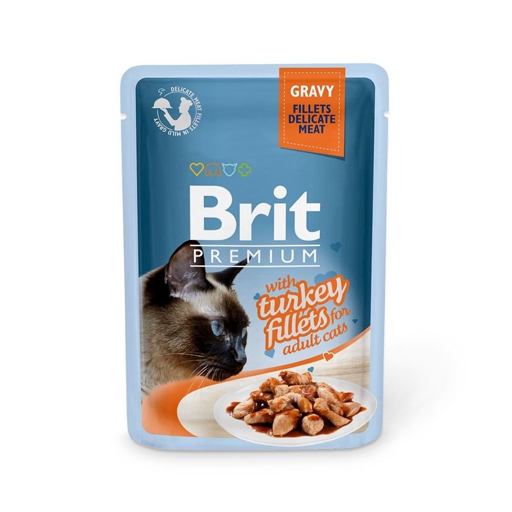 Brit Premium Pouches Fillets in Gravy with Turkey Katt - Kattemat - Våtfôr