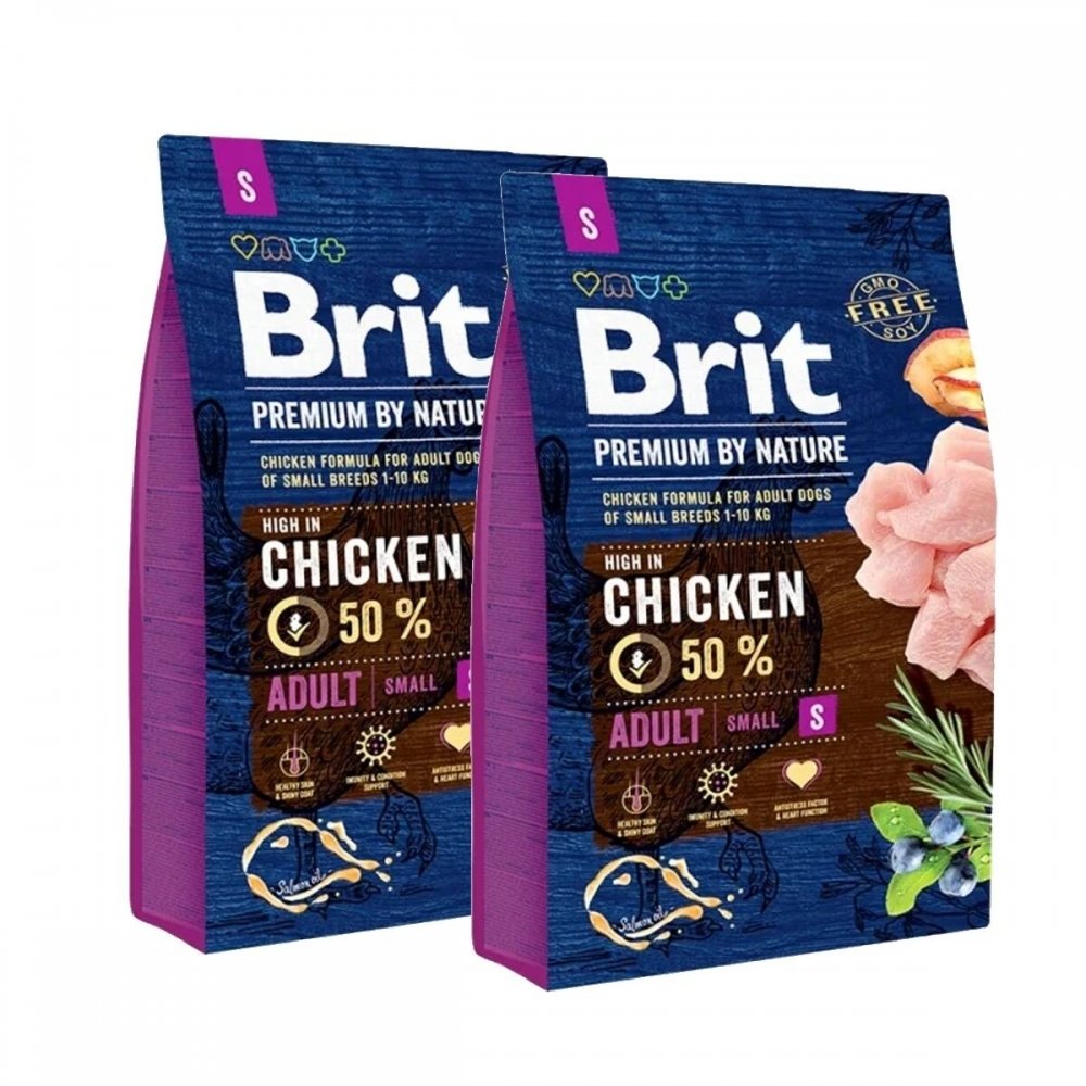 Brit Premium By Nature Dog Adult Small Chicken 2x8 kg Hund - Hundemat - Tørrfôr