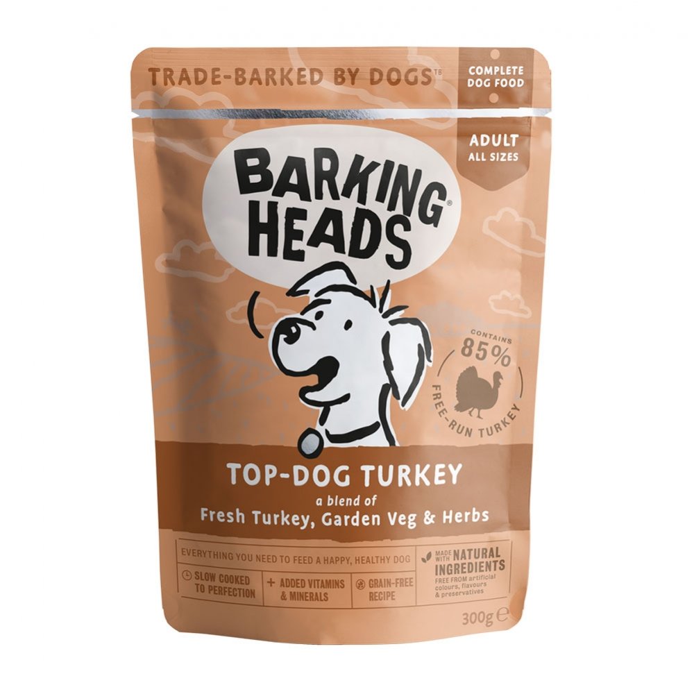 Barking Heads Top Dog Turkey 300 g Hund - Hundemat - Våtfôr