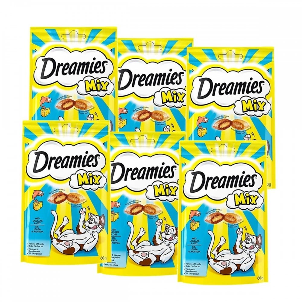 Dreamies Mix Laks & Ost 6x60 g Katt - Kattegodteri