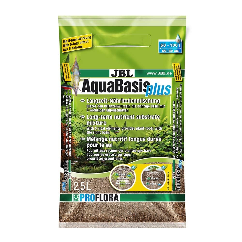 JBL AquaBasis Bunnsubstrat Plus 2,5 liter Fisk - Akvarietilbehør - Akvariesand