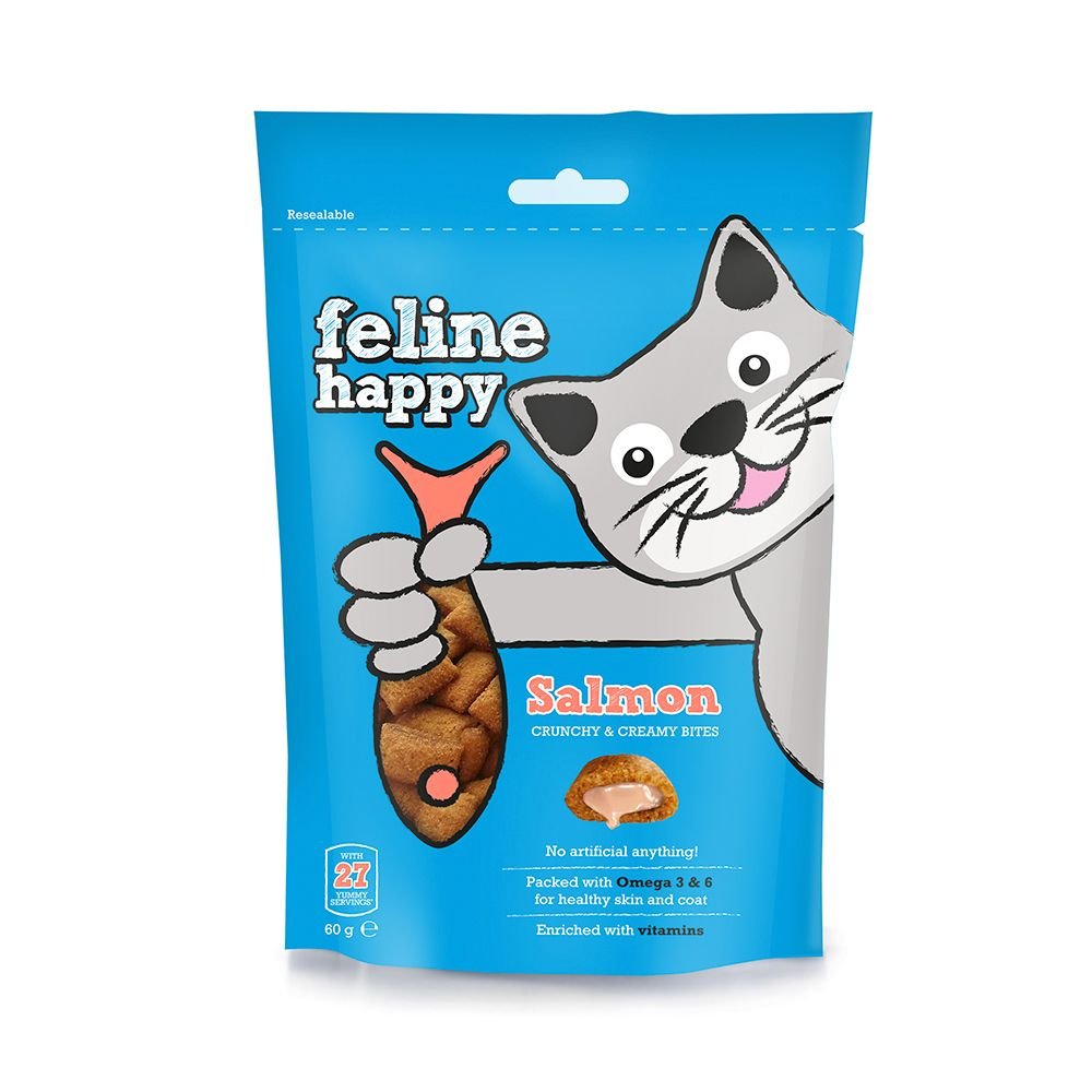 Feline Happy Laks kattegodteri 60 g Katt - Kattegodteri