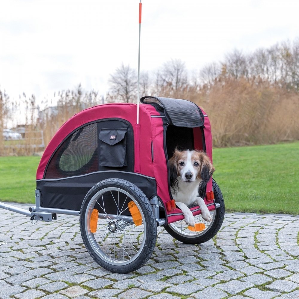 Trixie Sykkelvogn Rød & Svart (M) Hund - Hundebur - Sykkelkurv til hund