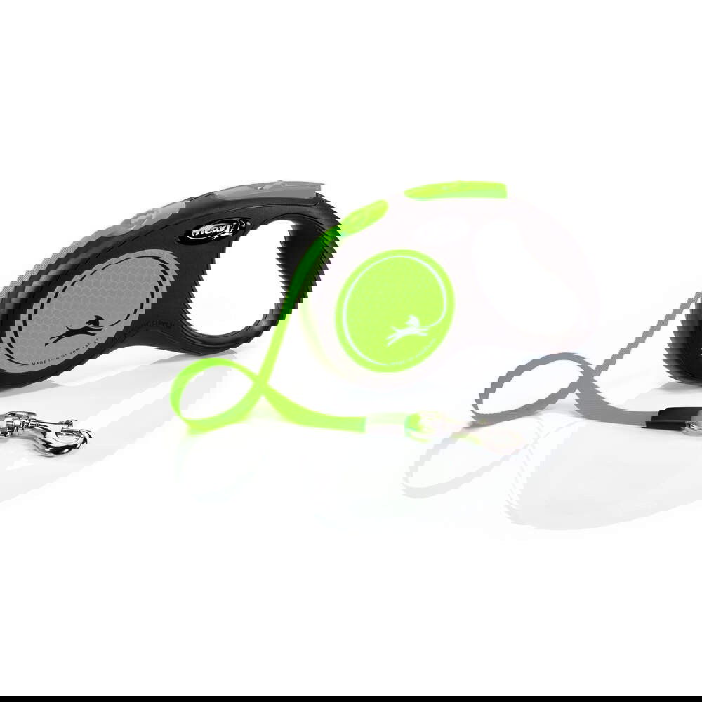 Flexi New Neon Small 5 m Bånd/15 kg (Grønn)