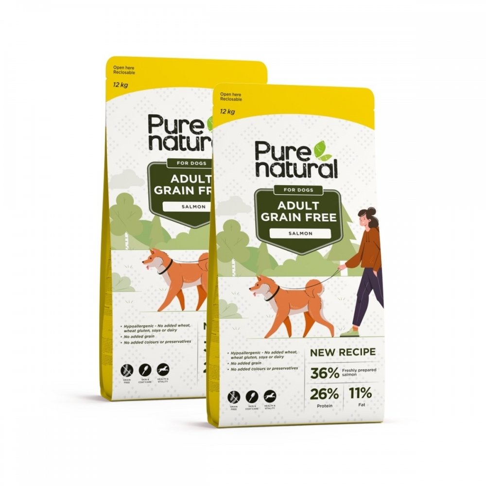 Bilde av Purenatural Dog Adult Grain Free Salmon 2 x 12 kg - Alt til hunden