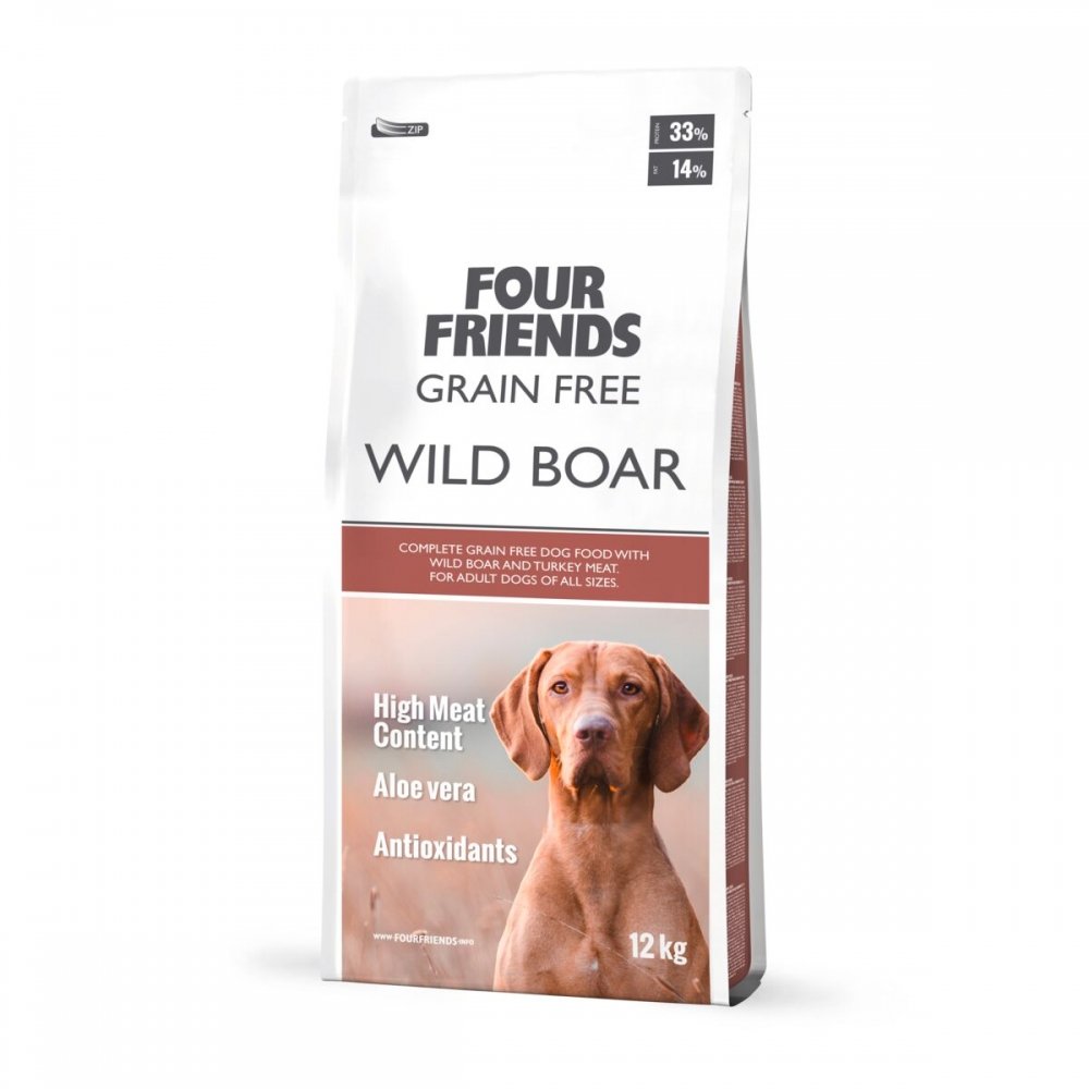 FourFriends Grain Free Wild Boar (12 kg) Hund - Hundemat - Voksenfôr til hund