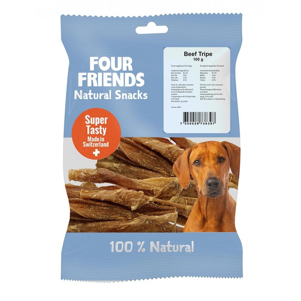 FourFriends Dog Natural Snacks Beef Tribe (100 g) Hund - Hundegodteri - Tørket hundegodteri
