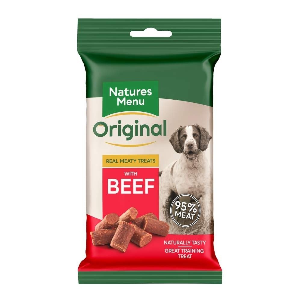 NaturesMenu Dog Real Meaty Treats Beef 60 g Hund - Hundegodteri - Godbiter til hund