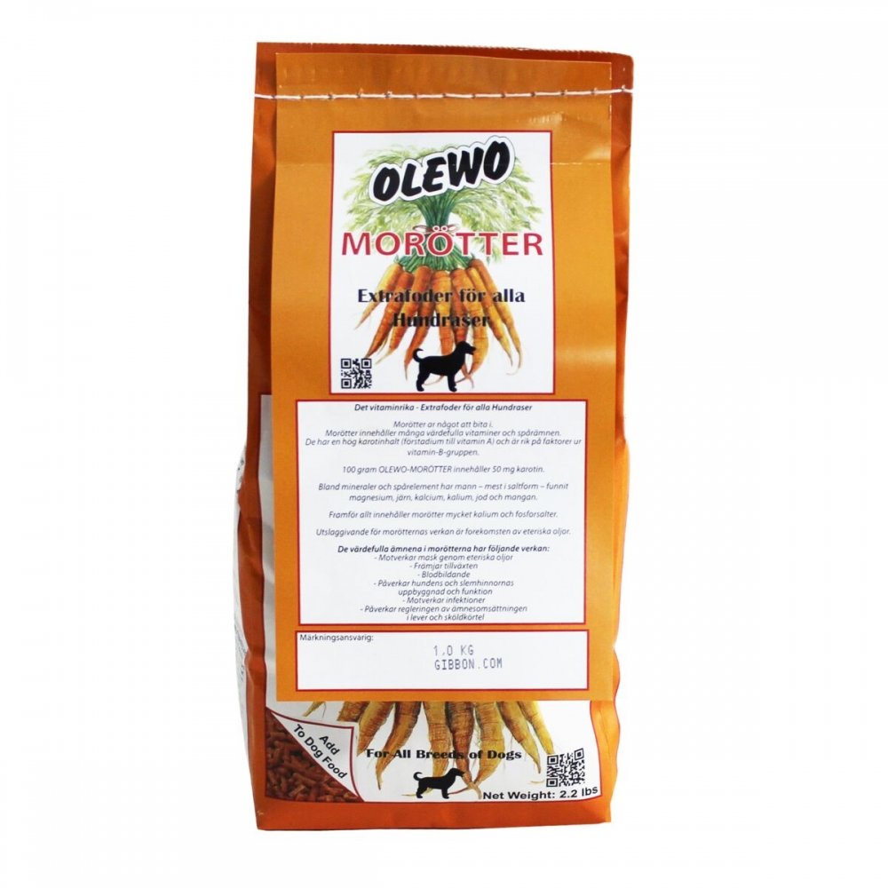 Olewo Gulrotpellets for Hund (1 kg) Hund - Hundehelse - Kosttilskudd