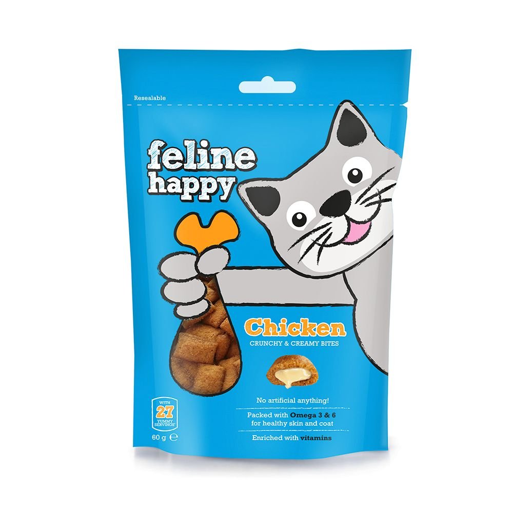 Feline Happy Kylling Kattegodteri 60 g Katt - Kattegodteri
