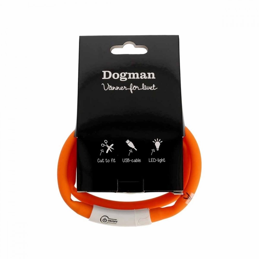Dogman LED-Halsbånd Silikon (Orange)
