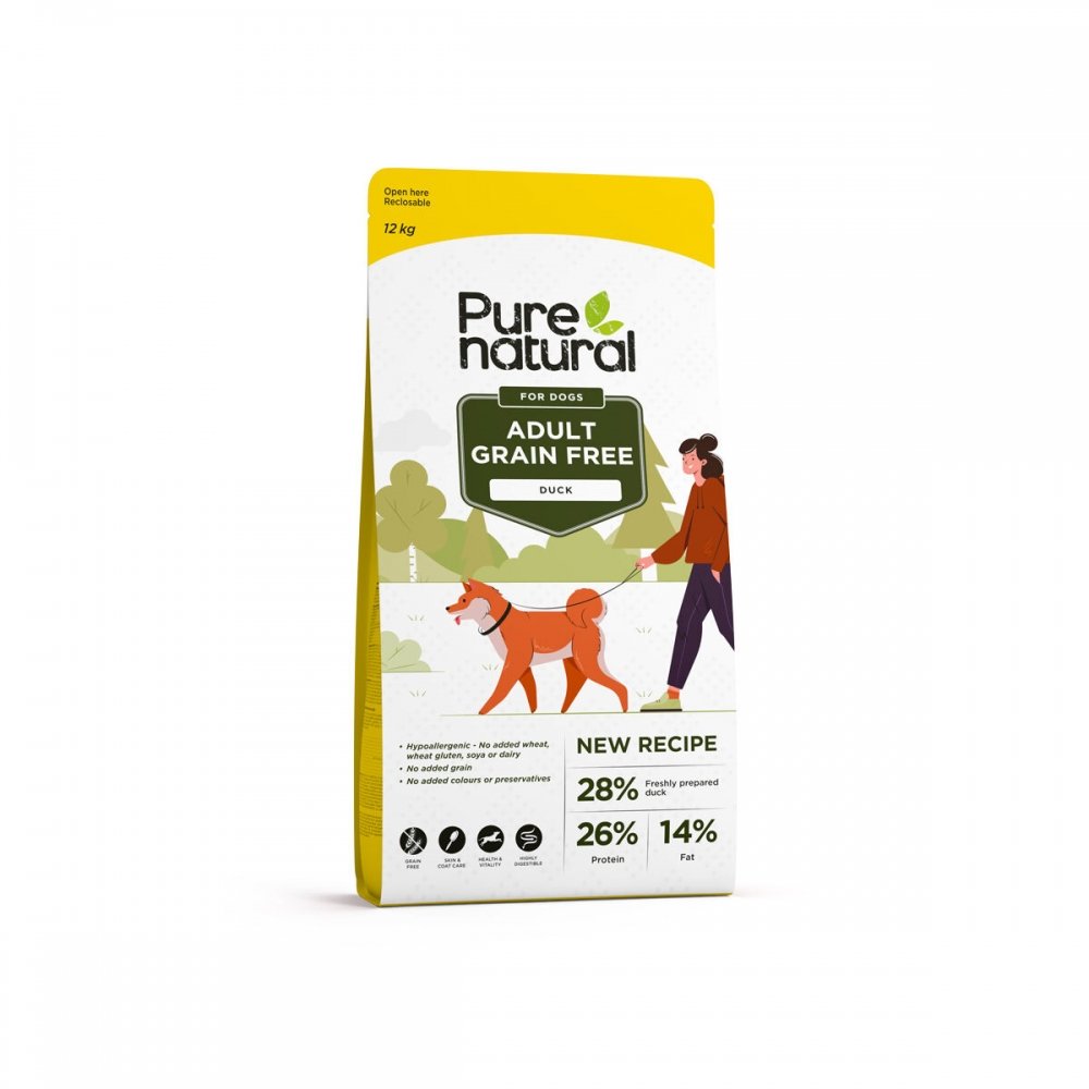 Purenatural Dog Adult Grain Free Duck (12 kg) Hund - Hundemat - Tørrfôr