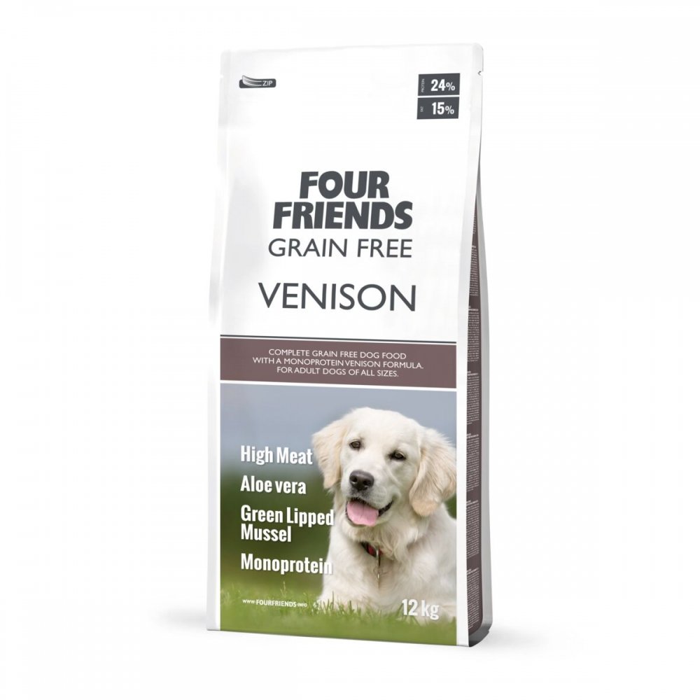 FourFriends Dog Grain Free Venison (12 kg) Hund - Hundemat - Voksenfôr til hund