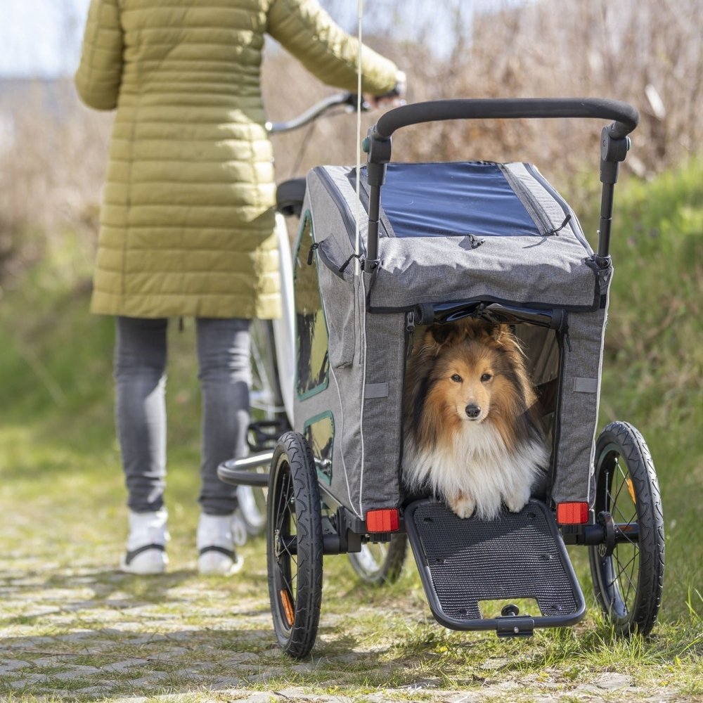 Trixie Premium Sykkelvogn Grå (M) Hund - Hundebur - Sykkelkurv til hund