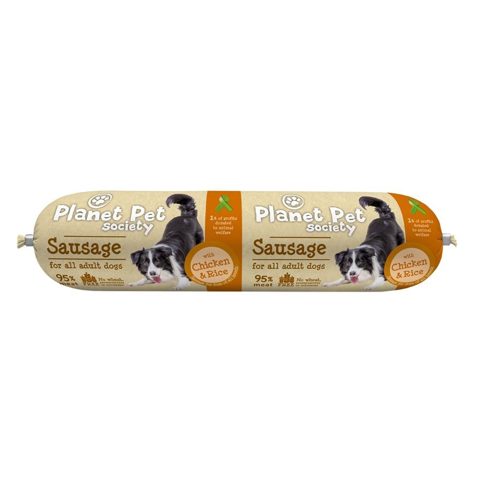 Planet Pet Society Sausage med Kylling & Ris 800 g